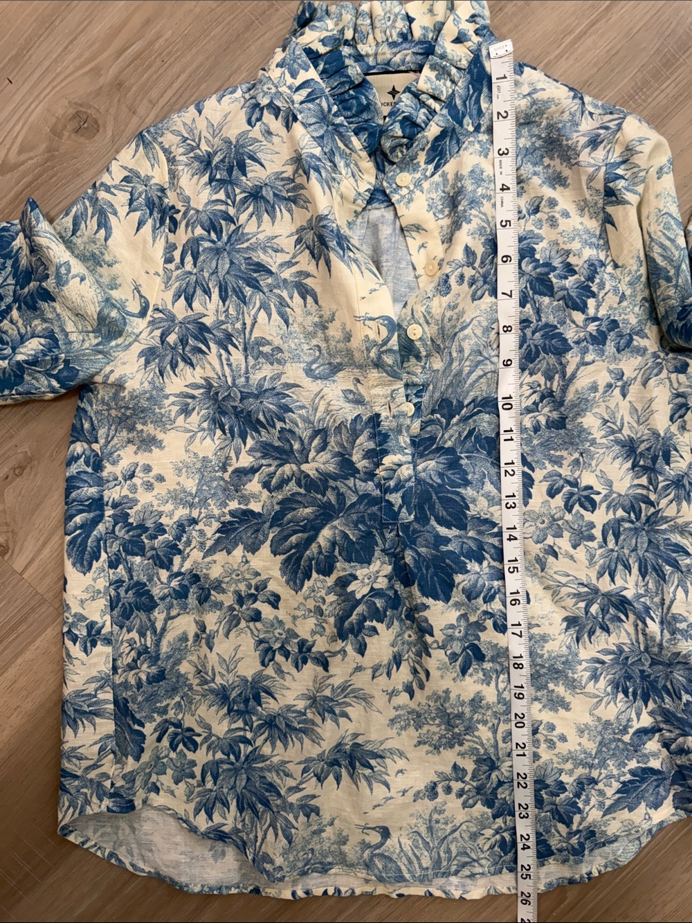 Hyacinth House Tuckernuck Misty Blue Toile Tegan Popover.  Sz Small - Picture 11 of 15